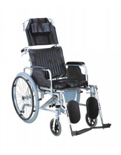 Αναπηρικό Αμαξίδιο Αλουμινίου Με Ανακλινόμενη Πλάτη & Δοχείο WC AC59
