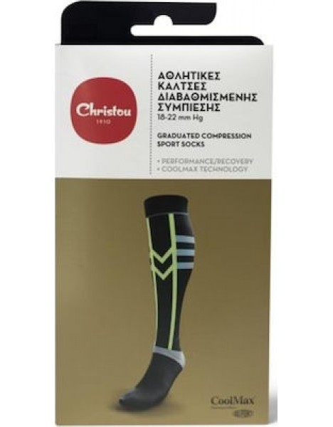 Christou 1910 Αθλητικές Κάλτσες Διαβαθμισμένης Συμπίεσης 18-22 mm Hg 