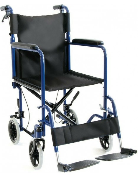 Αναπηρικό αμαξίδιο με φρένα συνοδού 09-2-036 Χρώμα Μπλέ
