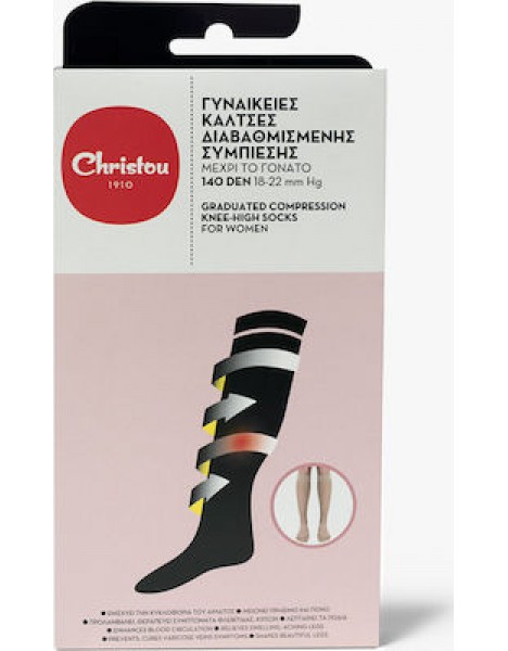 Christou 1910 Γυναικείες Κάλτσες Διαβαθμισμένης Συμπίεσης 140 Den 