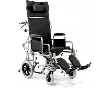 Αναπηρικό Αμαξίδιο Ανακλινόμενης Πλάτης RECLINER TRANSIT με Δοχείο WC. Πλάτος Καθίσματος 44cm. VITA 09-2-112.