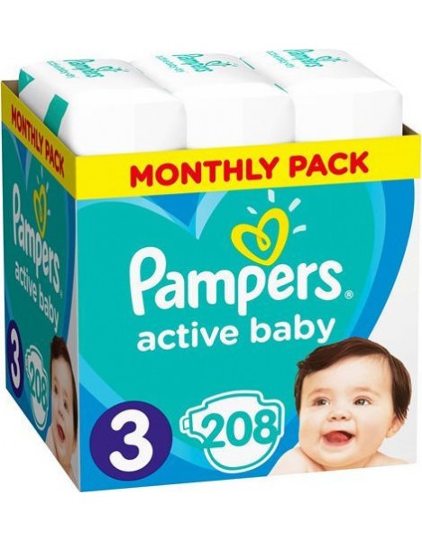 Pampers Active Baby Monthly No 3 (6-10kg) 208τμχ
