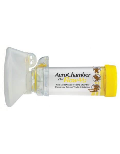 AeroChamber Plus Flow-Vu Αντιστατικός Αεροθάλαμος Medium Mask (1-5 χρονών) 