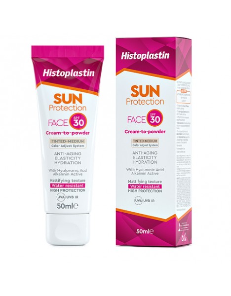 Heremco Histoplastin Sun Protection Face Cream To Powder Tinted Medium SPF30 Αντηλιακή Κρέμα Προσώπου Με Χρώμα 50ml